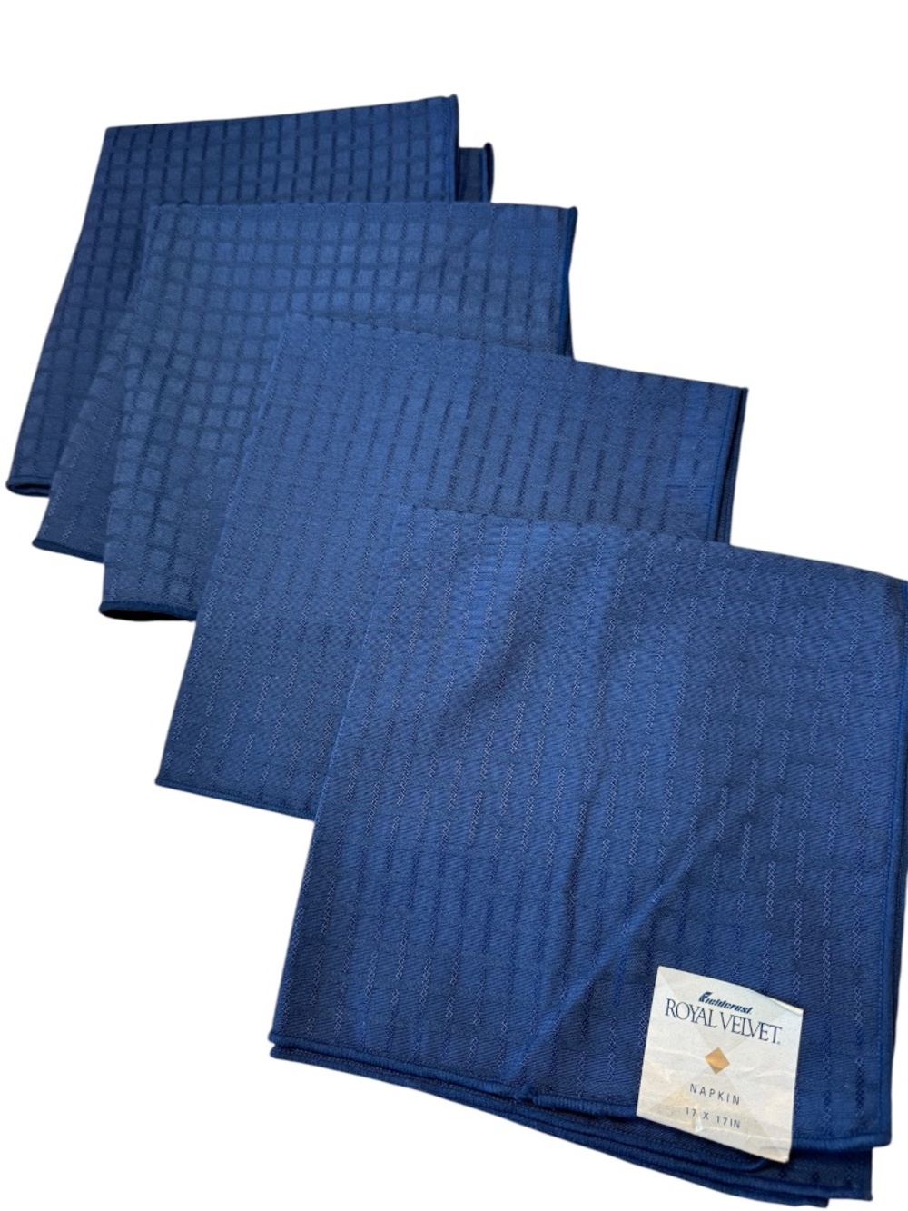 Fieldcrest‎ Royal Velvet Set of Four Linen Napkins squared -Indigo